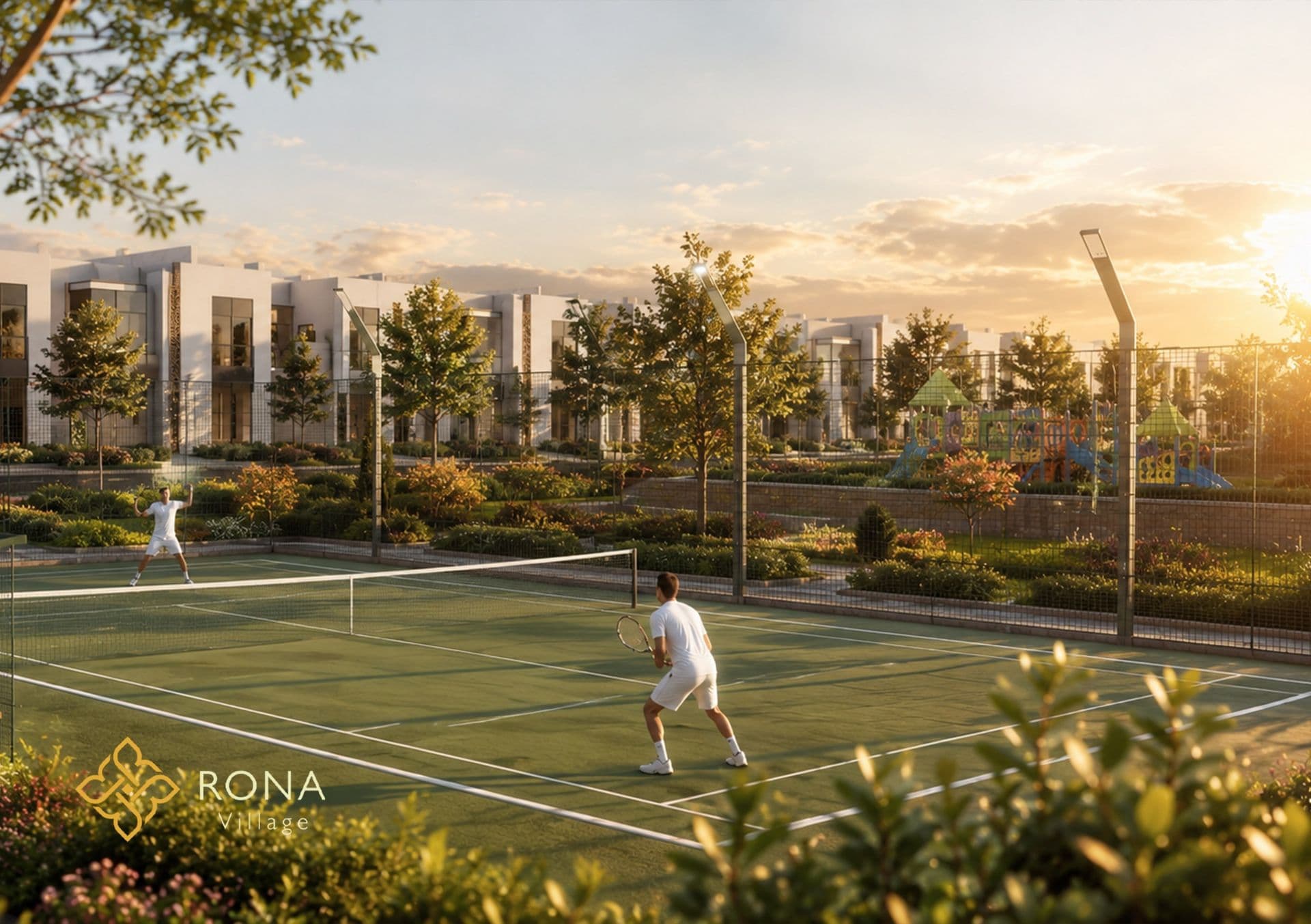 Outdoor tennis court